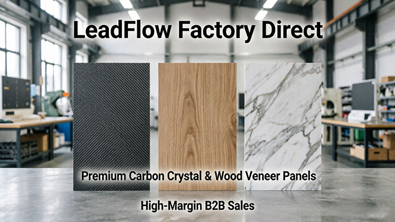 LeadFlow Factory Direct: Premium Carbon Crystal & Wood Veneer Panels for High-Margin B2B Sales